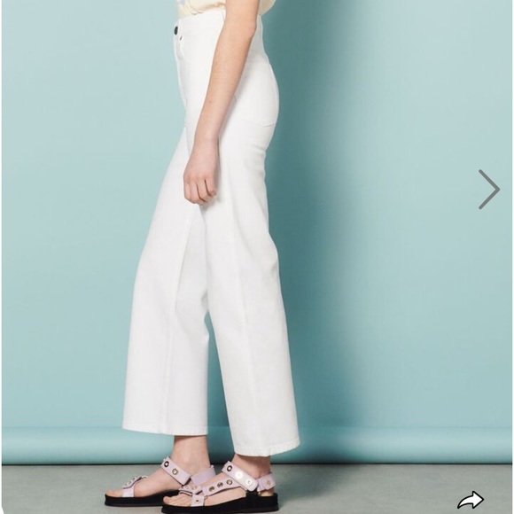 SANDRO Nico Straight-cut jeans WHITE High Rise size 40 US 8 new with tags - Picture 6 of 6